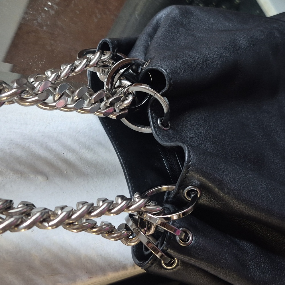 100% Gucci Black Leather Satchel/ Bucket Bag/ Hobo - Picture 14 of 14